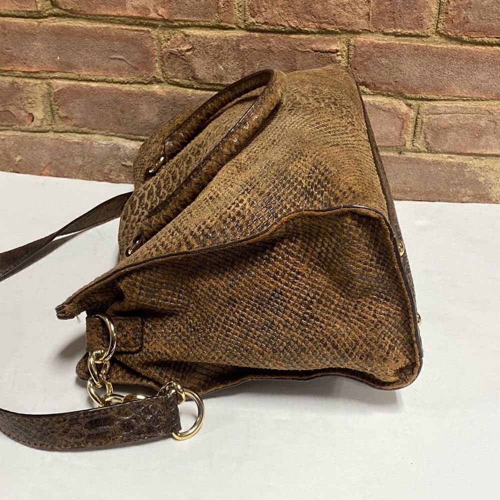 Michael Kors Hamilton Brown Python Snakeskin Leat… - image 6